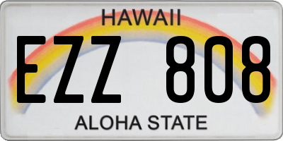 HI license plate EZZ808