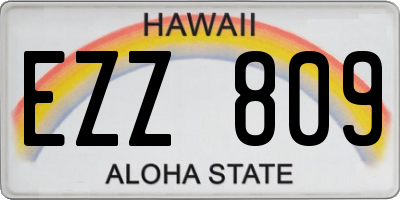 HI license plate EZZ809