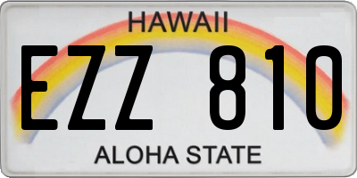 HI license plate EZZ810