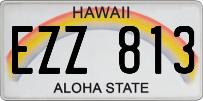 HI license plate EZZ813