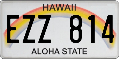HI license plate EZZ814