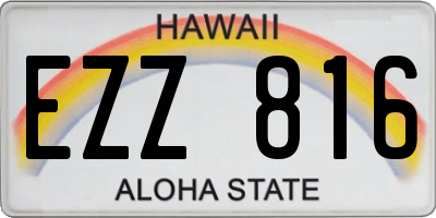 HI license plate EZZ816