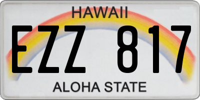 HI license plate EZZ817