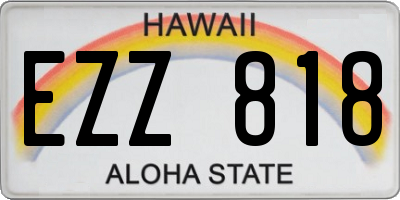 HI license plate EZZ818
