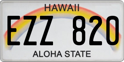 HI license plate EZZ820