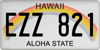 HI license plate EZZ821