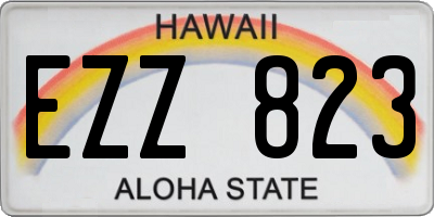 HI license plate EZZ823