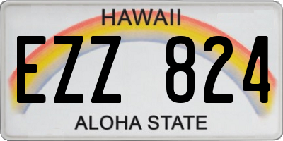 HI license plate EZZ824
