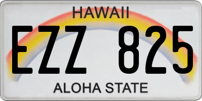 HI license plate EZZ825