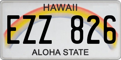 HI license plate EZZ826