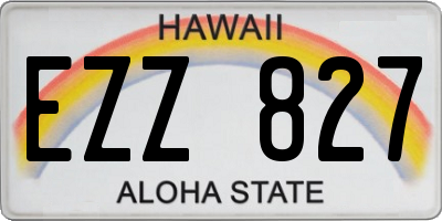 HI license plate EZZ827