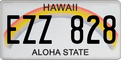 HI license plate EZZ828