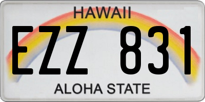 HI license plate EZZ831