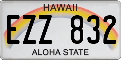 HI license plate EZZ832