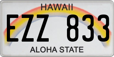 HI license plate EZZ833