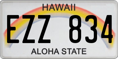 HI license plate EZZ834
