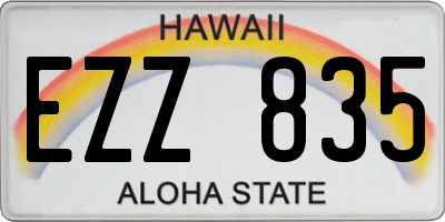 HI license plate EZZ835