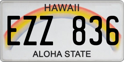 HI license plate EZZ836