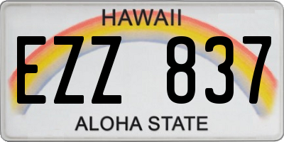 HI license plate EZZ837
