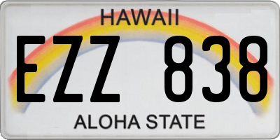 HI license plate EZZ838