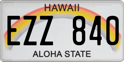 HI license plate EZZ840