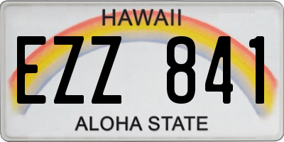 HI license plate EZZ841