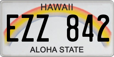 HI license plate EZZ842