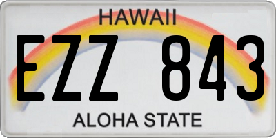 HI license plate EZZ843