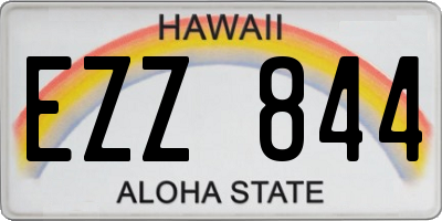 HI license plate EZZ844