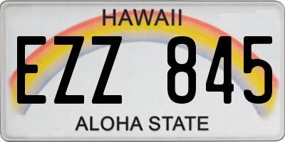 HI license plate EZZ845