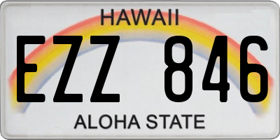 HI license plate EZZ846