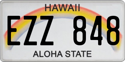 HI license plate EZZ848