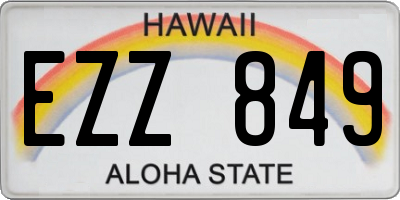 HI license plate EZZ849