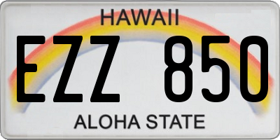 HI license plate EZZ850