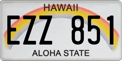 HI license plate EZZ851