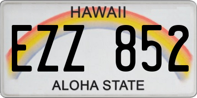 HI license plate EZZ852