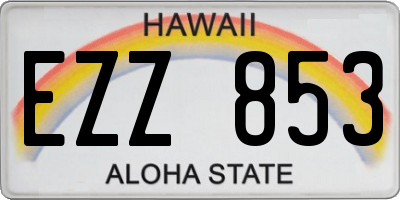 HI license plate EZZ853