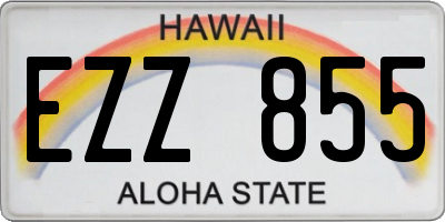 HI license plate EZZ855