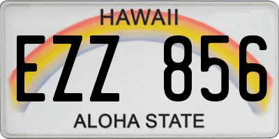 HI license plate EZZ856