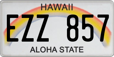 HI license plate EZZ857