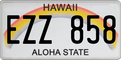 HI license plate EZZ858