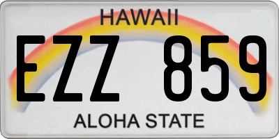 HI license plate EZZ859