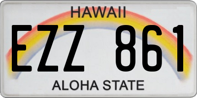 HI license plate EZZ861