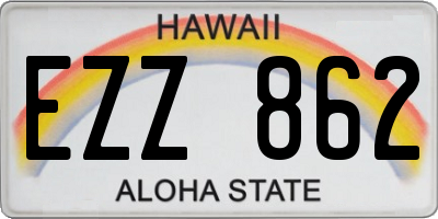 HI license plate EZZ862