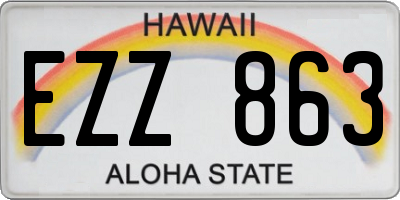 HI license plate EZZ863