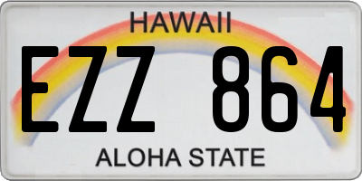HI license plate EZZ864