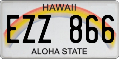 HI license plate EZZ866