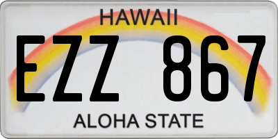 HI license plate EZZ867