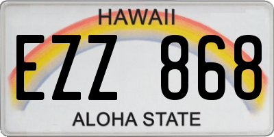 HI license plate EZZ868