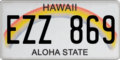 HI license plate EZZ869